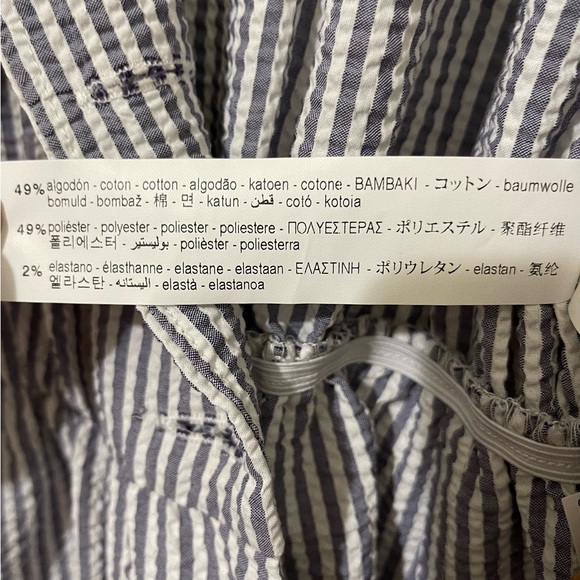 Women Jumpsuit - Zara Brand - Blue & White Stripes - Picture 7 of 7